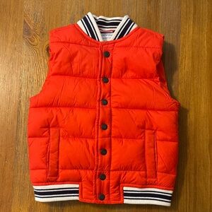 Janie & Jack Red Orange Boy’s Puffer Vest Size 3 To 4